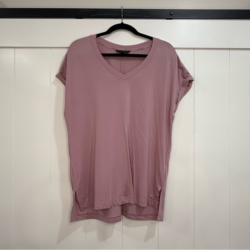 Banana Republic Dusty Pink V-Neck Short Sleeve Top